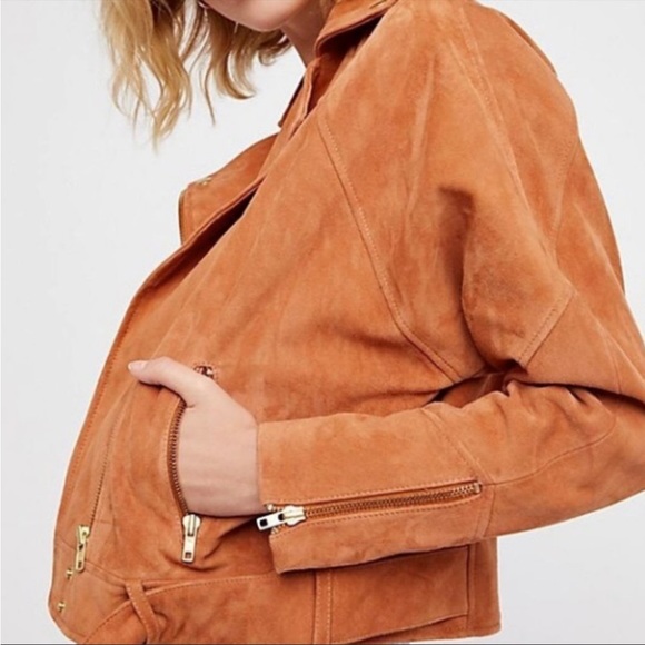 Free People Drapey Suede Moto Jacket - Picture 2 of 6
